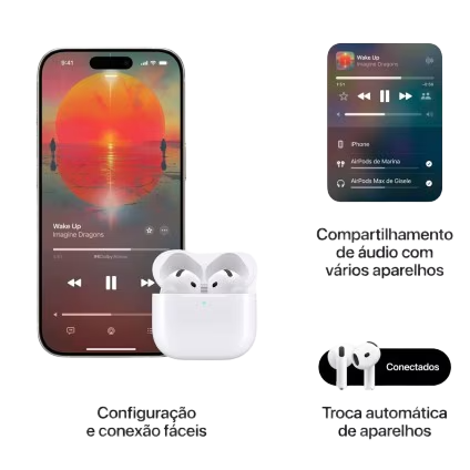 Apple AirPods 4 com Cancelamento Ativo de Ruído - Branco 3