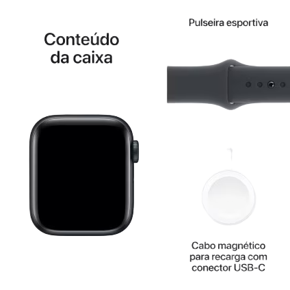Apple Watch SE GPS • Caixa meia-noite de alumínio – 40 mm • Pulseira esportiva meia-noite – M/G 3