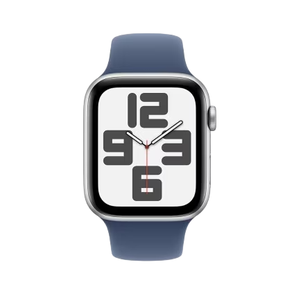 Apple Watch SE GPS • Caixa prateada de alumínio – 44 mm • Pulseira esportiva denim – M/G 2