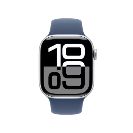 Apple Watch Series 10 GPS • Caixa prateada de alumínio – 42 mm • Pulseira esportiva denim M/G 2