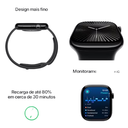 Apple Watch Series 10 GPS • Caixa prateada de alumínio – 42 mm • Pulseira esportiva denim M/G 3