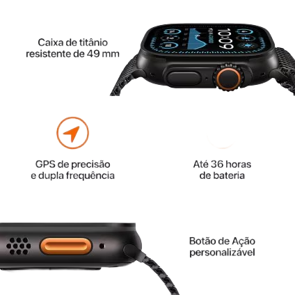 Apple Watch Ultra 2 GPS + Cellular • Caixa natural de titânio de 49 mm • Pulseira Oceano marinho 3